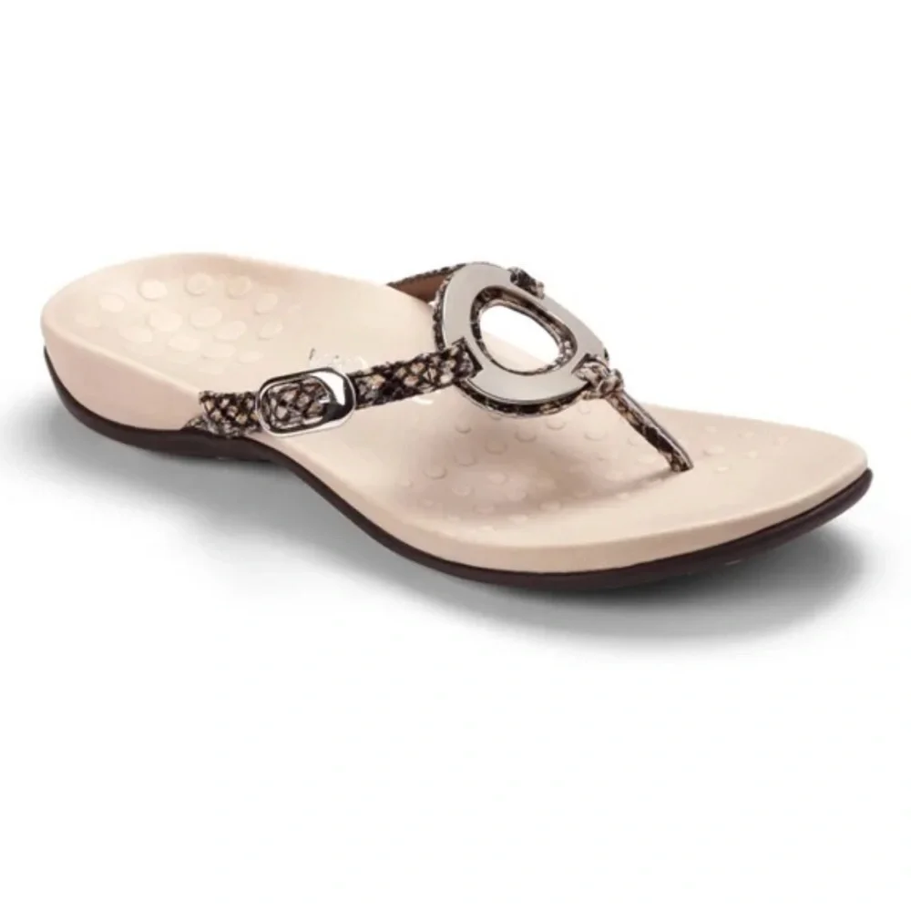 Vionic Rest Karina Snakeskin Print Thong Sandals Supportive Stylish Sandals Sz 9